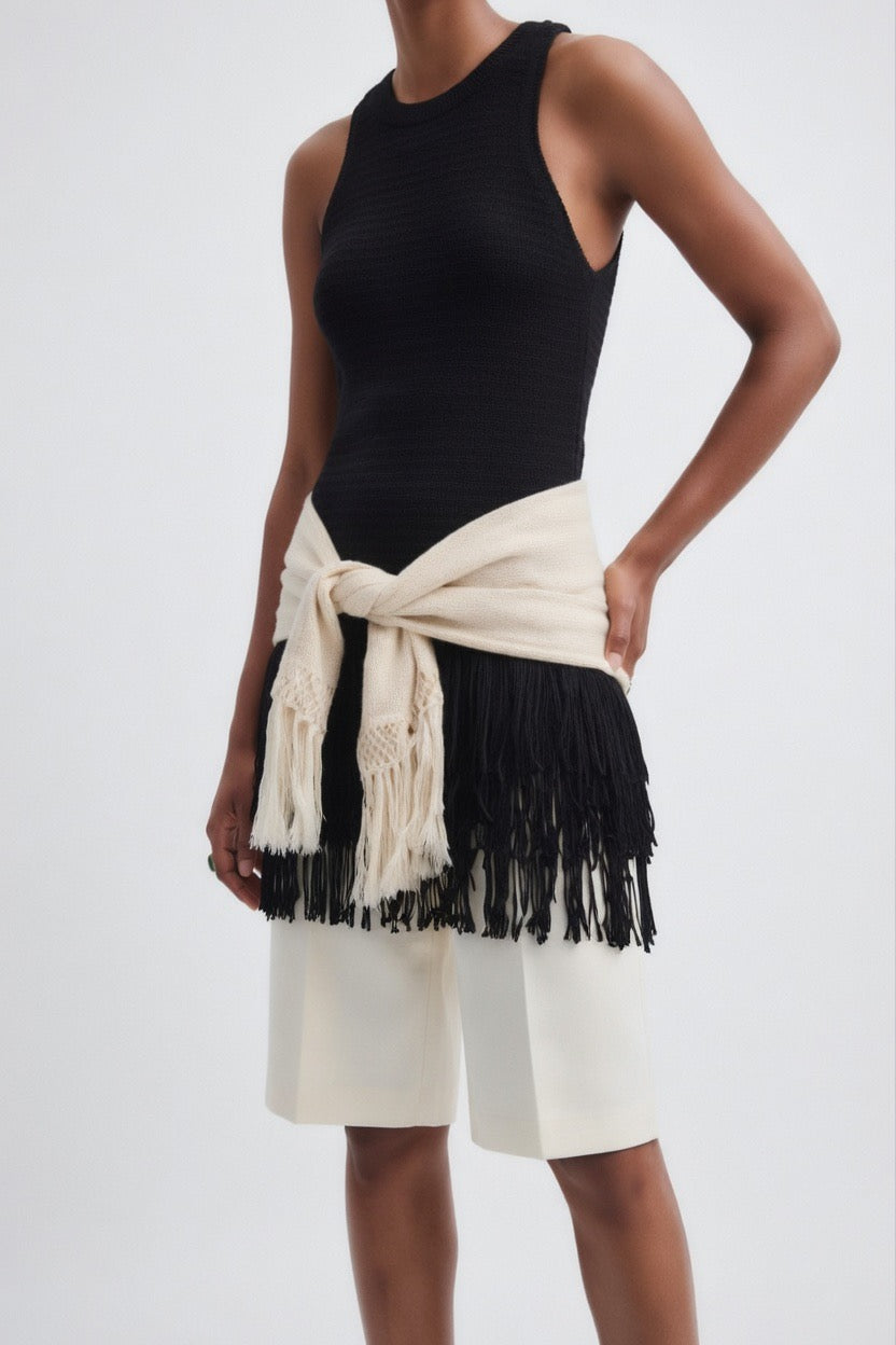 Fringed Knitted Top / Mini Dress