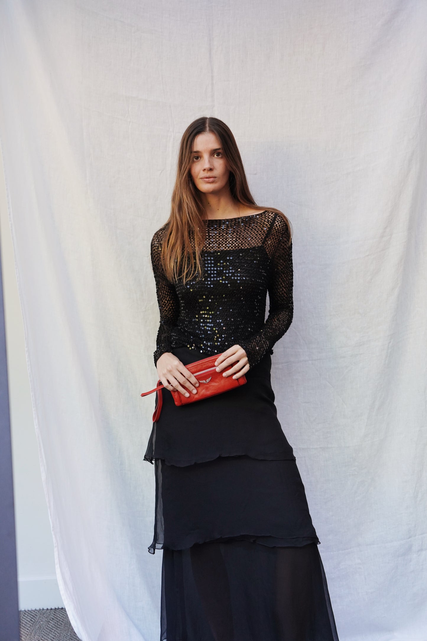 Chloé silk layered skirt