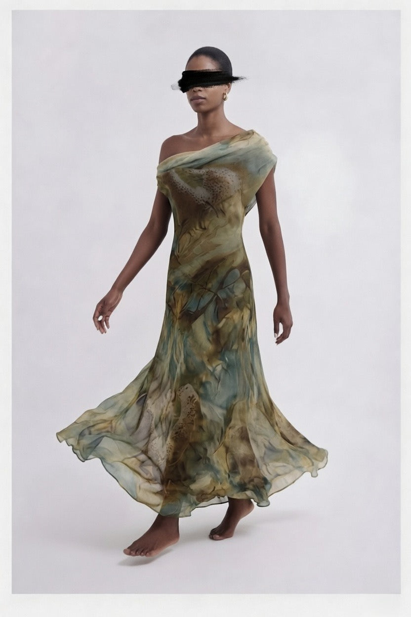 René Dhery's Printed Silk Dress