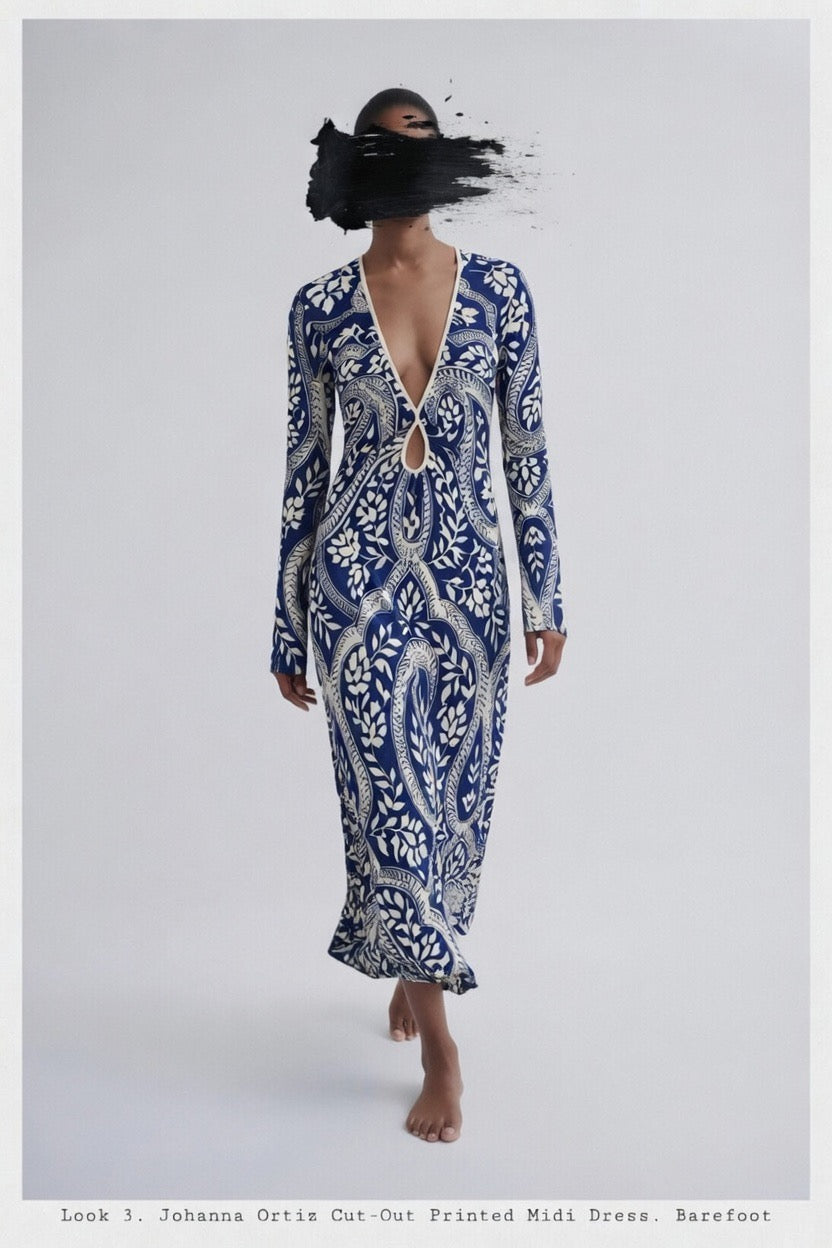 Johanna Ortiz Cut-Out Printed Dress