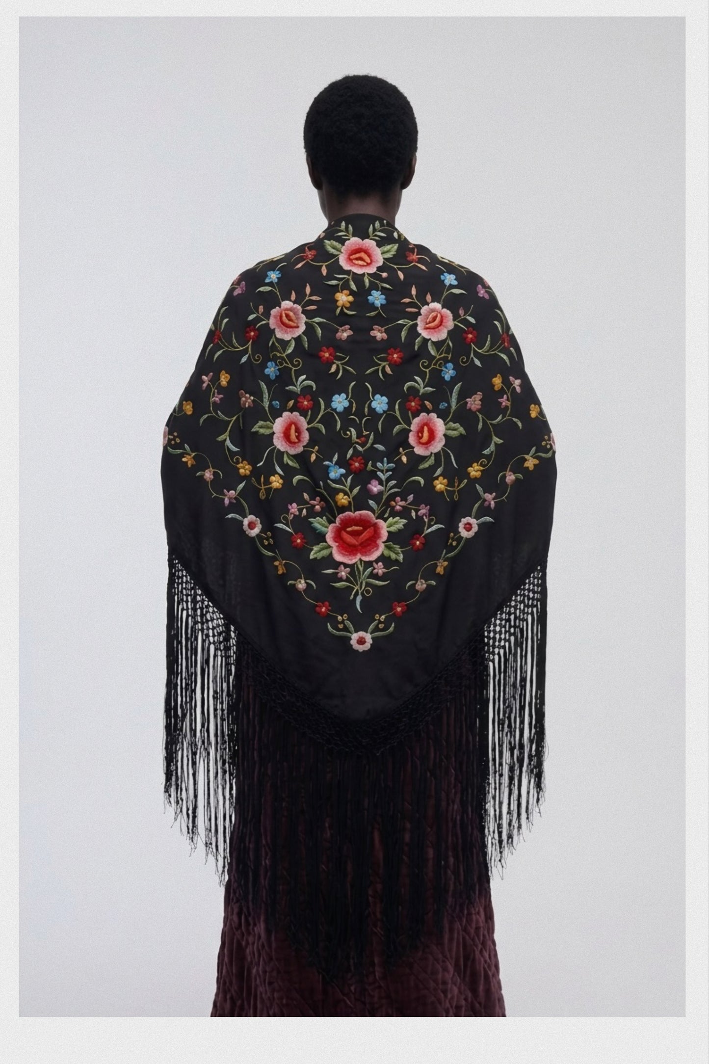 Embroidered Silk Black “Mantón de Manila”