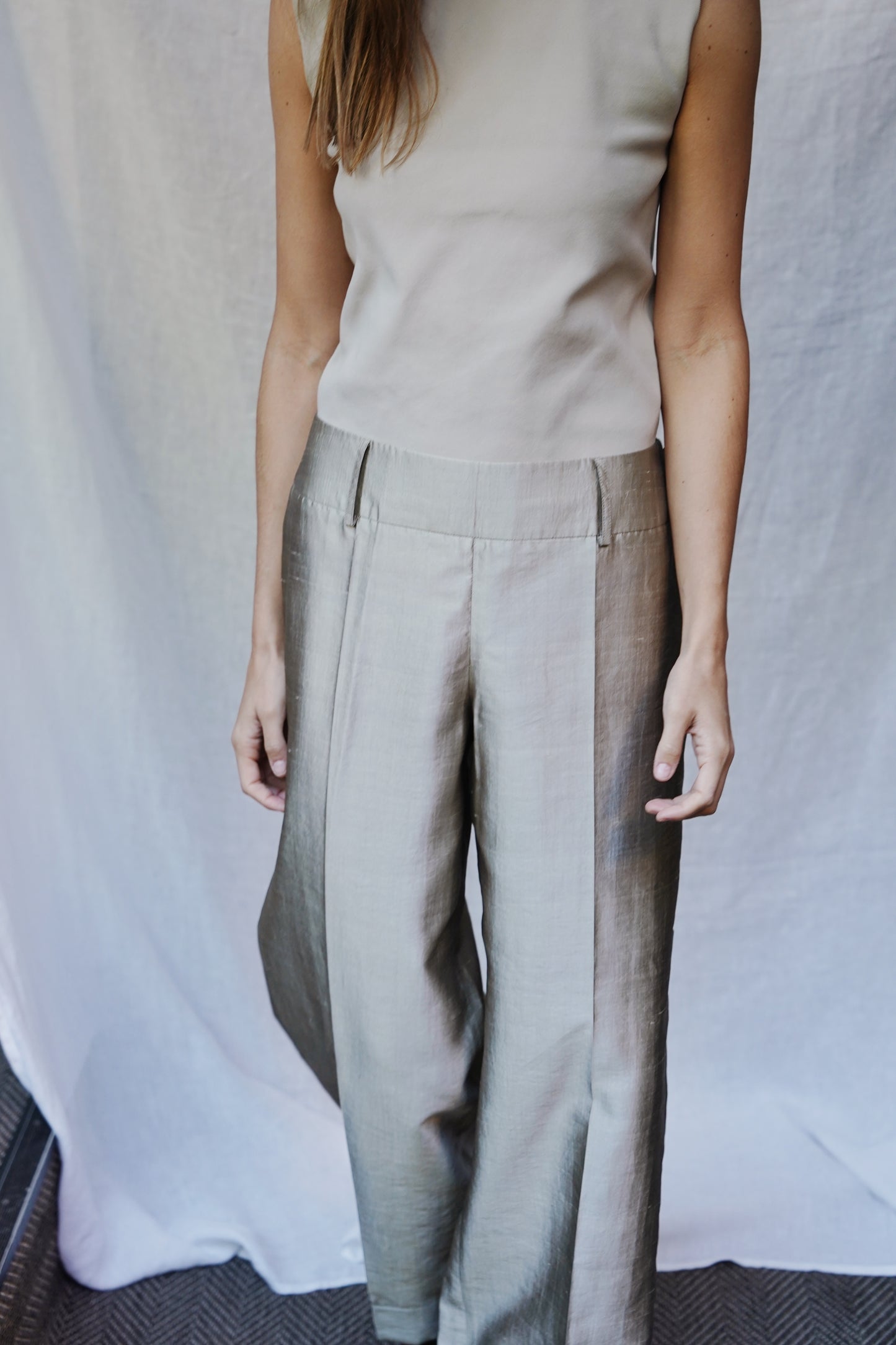 Armani Collezioni metallic silk trousers