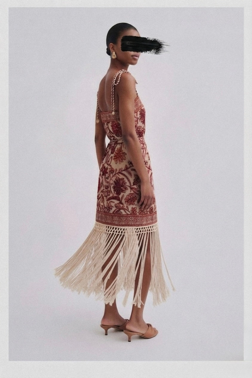 Zimmermann Fringed Floral Dress