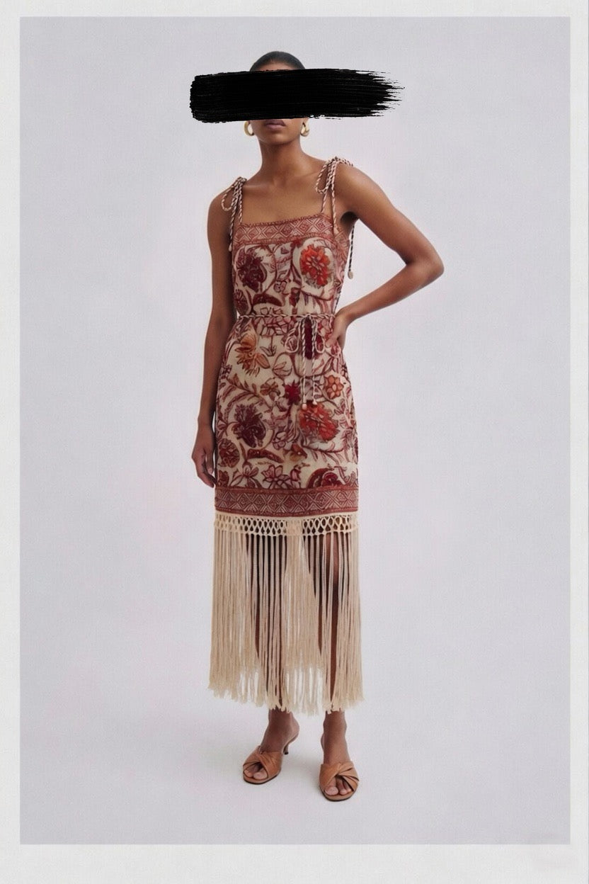 Zimmermann Fringed Floral Dress