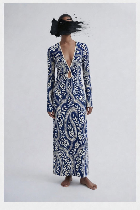 Johanna Ortiz Cut-Out Printed Dress