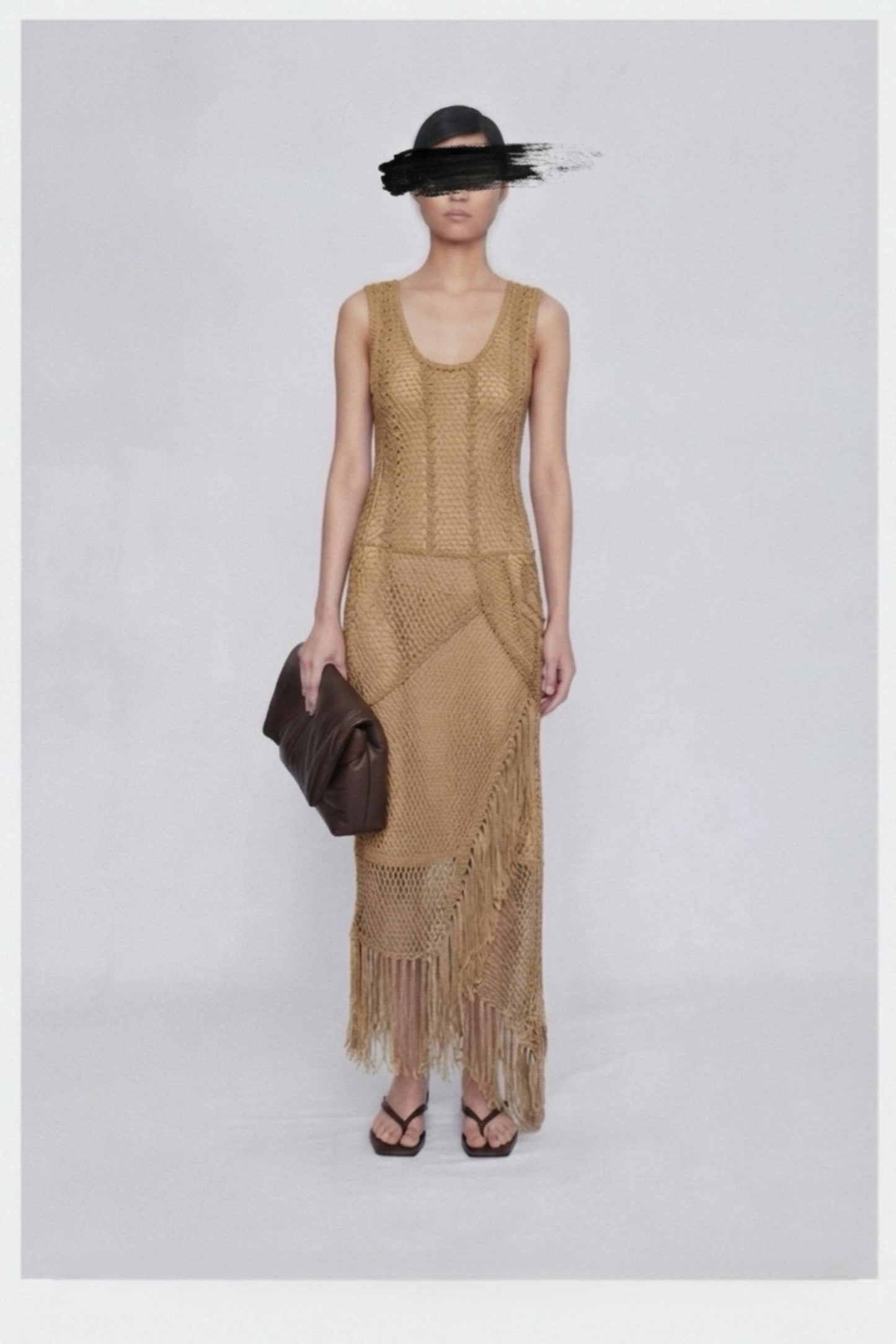René Derhy Fringed Knitted Dress