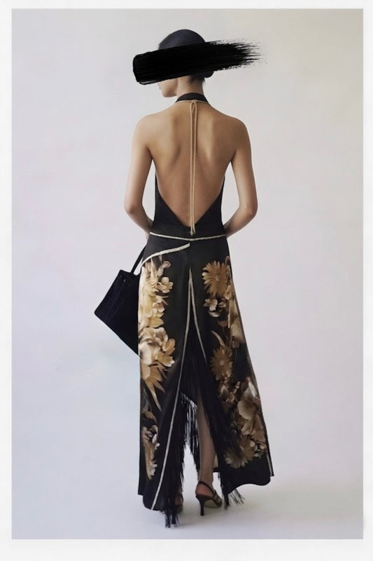 Renato Nucci Silk Backless Dress
