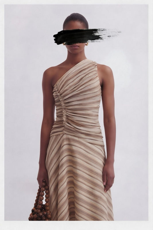 Ulla Johnson Ruched Striped Midi Dress