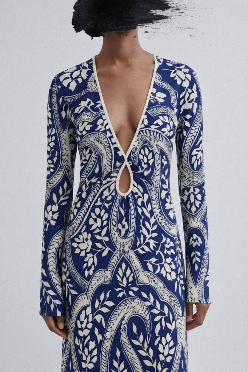 Johanna Ortiz Cut-Out Printed Dress